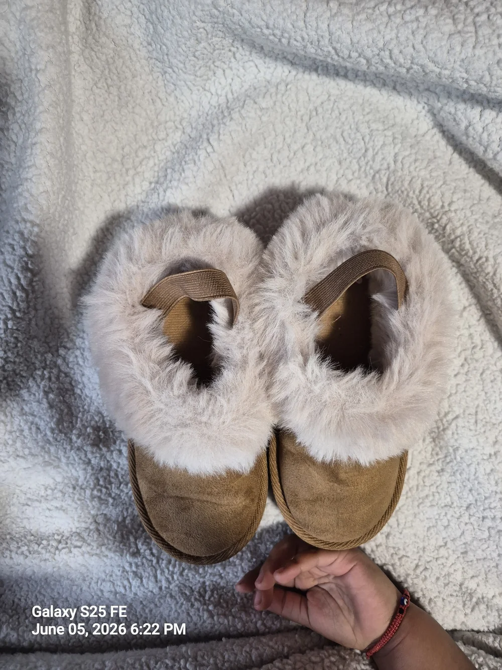 The Children's Place Tan Faux-Fur Cuff Kids Slippers